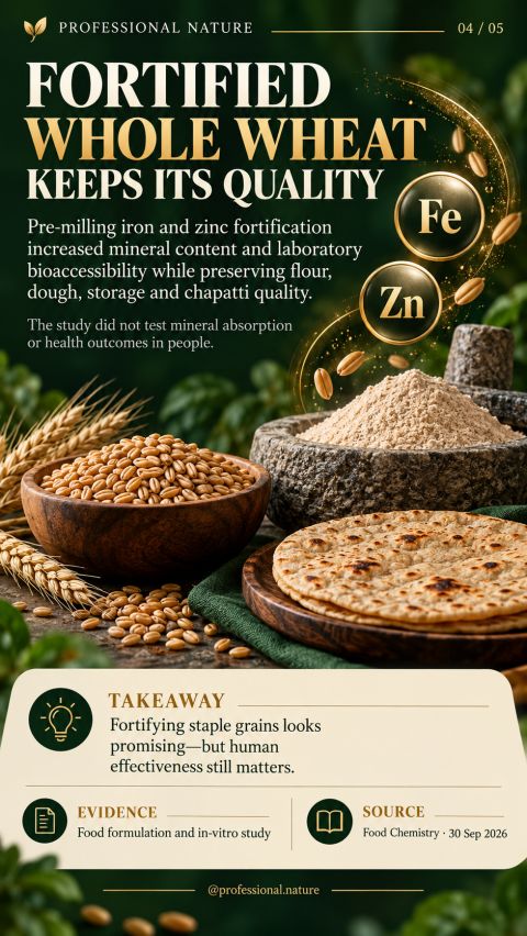 Fortified whole wheat with iron and zinc