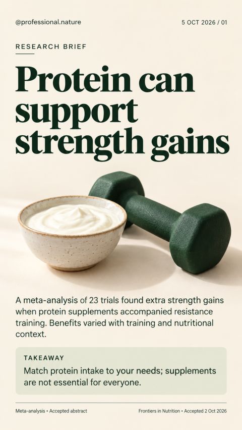 Protein and strength training represented by a protein-rich food and dumbbell