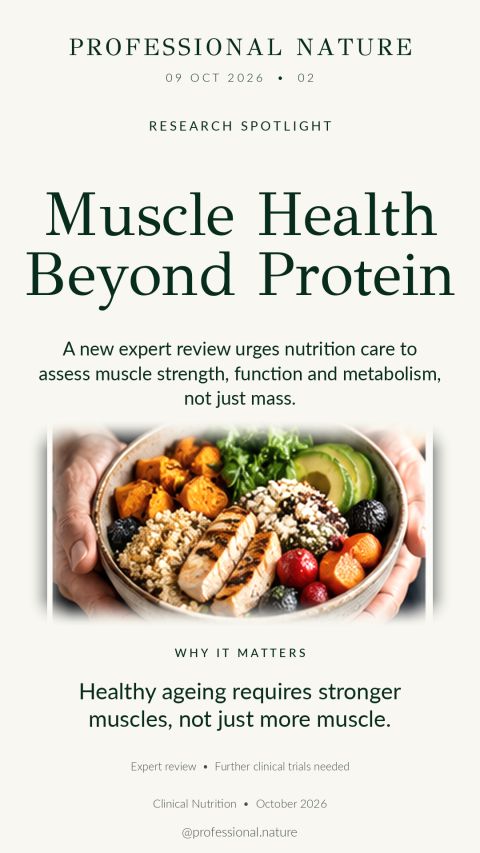 Muscle health and balanced nutrition illustrated by a meal with chicken, grains, vegetables and avocado
