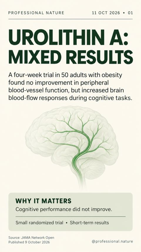 Urolithin A research showing an illustration of brain blood vessels and cerebral blood flow