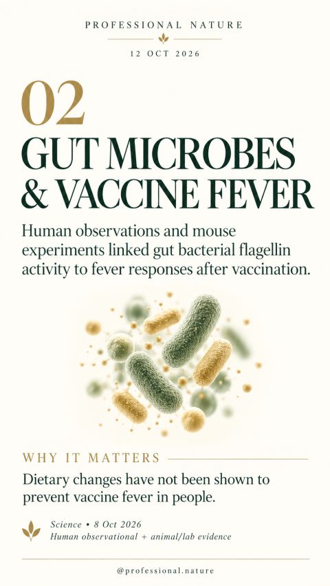 Gut microbes and vaccine fever research illustrated by different types of intestinal bacteria