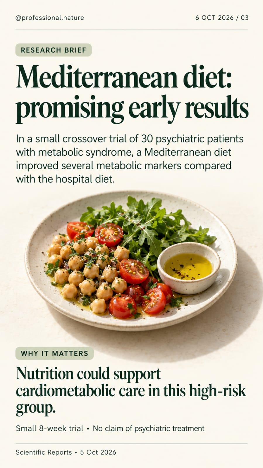 Mediterranean diet meal with chickpeas, tomatoes, leafy greens and olive oil