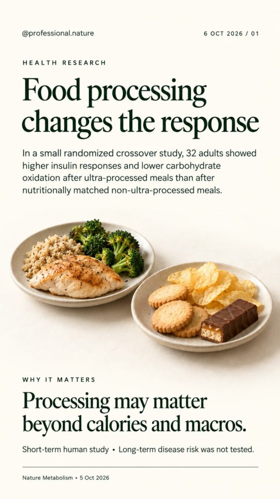 Comparison of ultra-processed and less-processed meals in food processing research